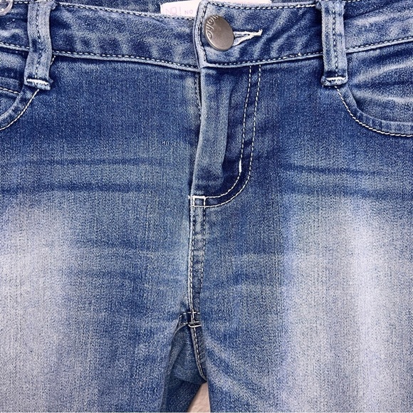SIZE 1 NO BOUNDARIES BLUE JUNIORS SKINNY JEANS DISTRESSED STRETCH - Picture 8 of 11